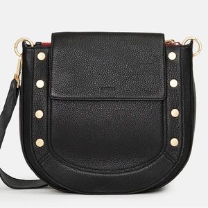 Hammitt Large Kayce Saddle - Black/Brushed Gold/Red Zipper 🤩 NEW 🤩 STUNNING 😍